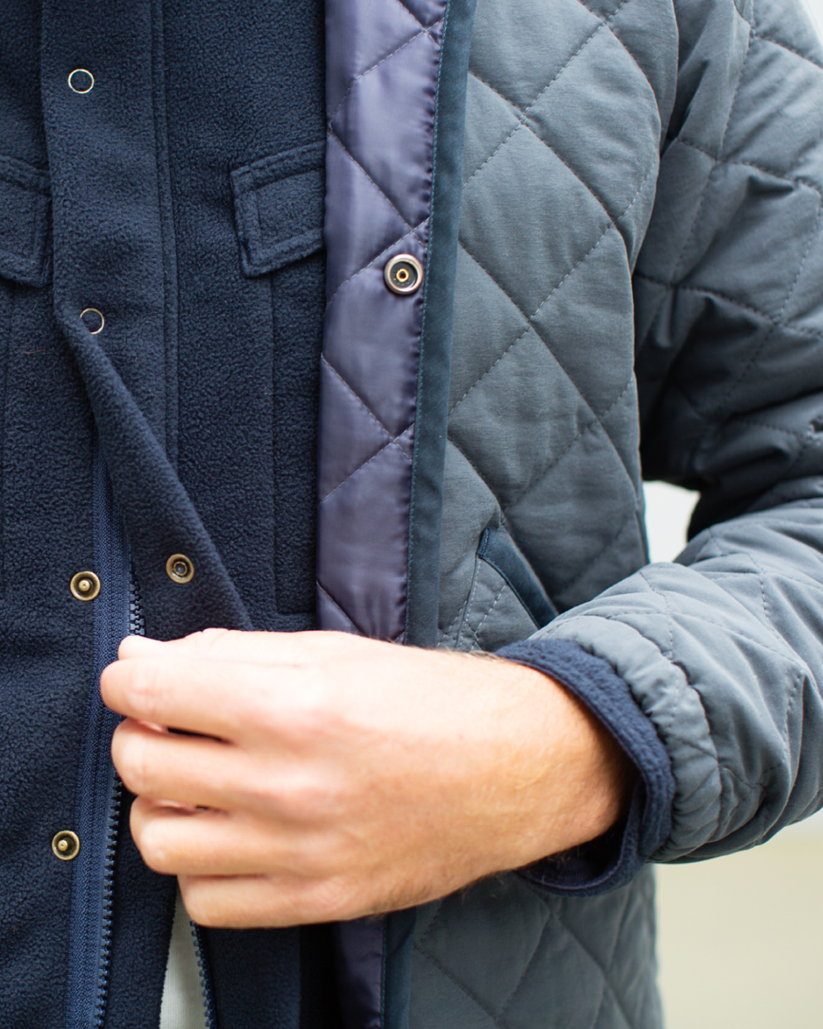 The Hill-Side Quilted Ueno Jacket, Slate Blue