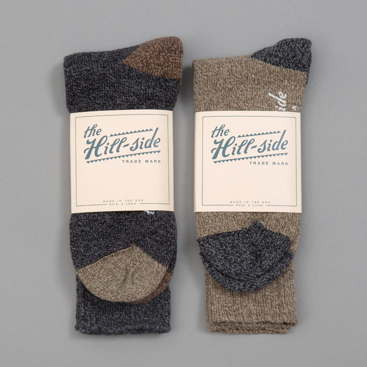 Mixed 2-Pack Socks, Charcoal and Olive