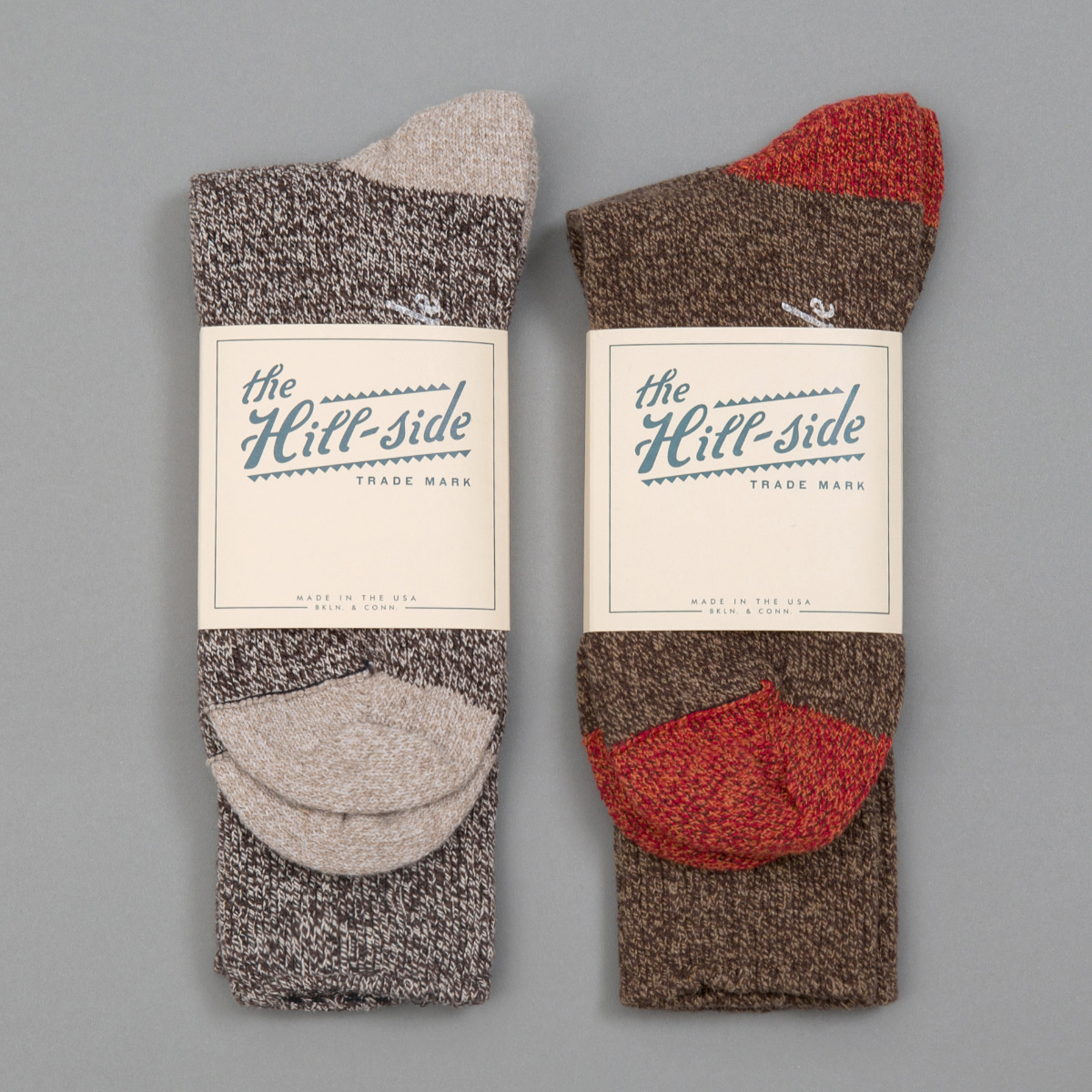 Mixed 2-Pack Socks, Salt & Pepper and Brown
